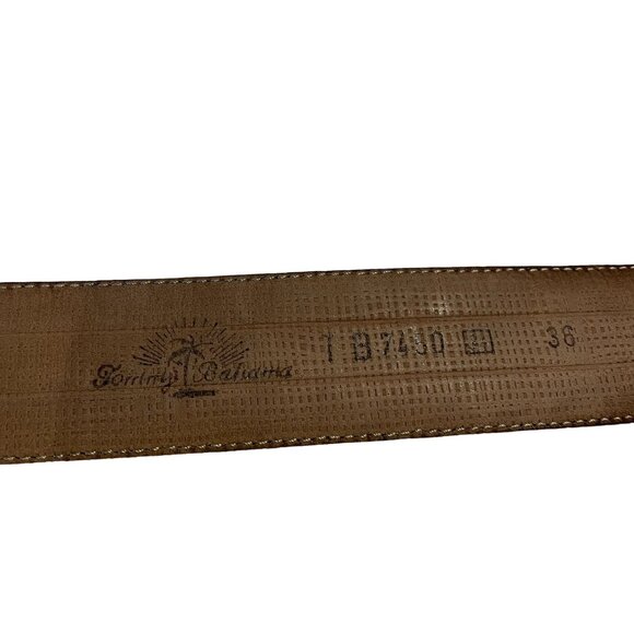 Mens Tommy Bahama Genuine Leather Stitched Belt Spain u - Picture 5 of 6